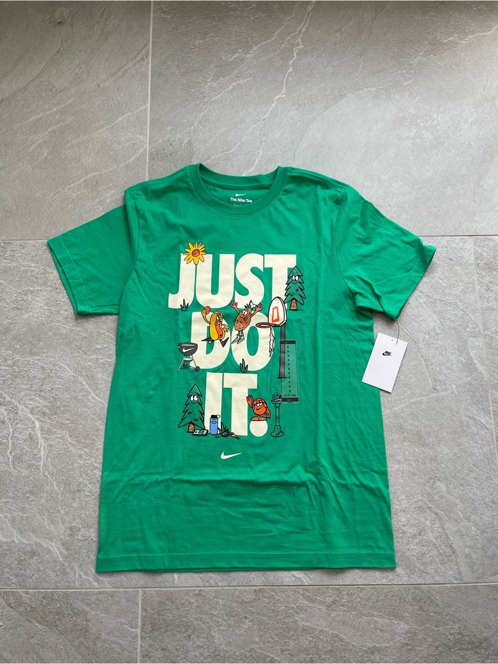 Nike Green Kids' Short-Sleeve 'Just Do It' Graphic Tee